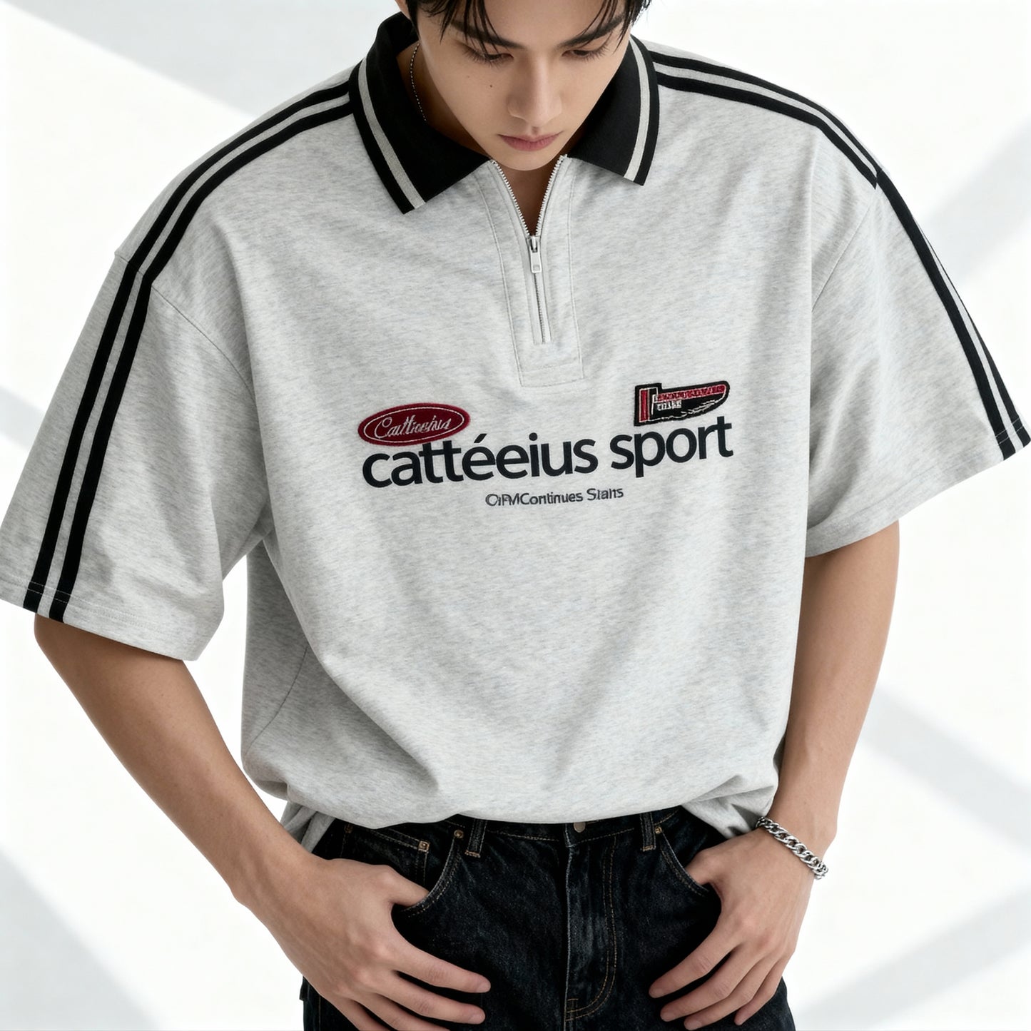 Casual Oversized Sport Polo Shirt
