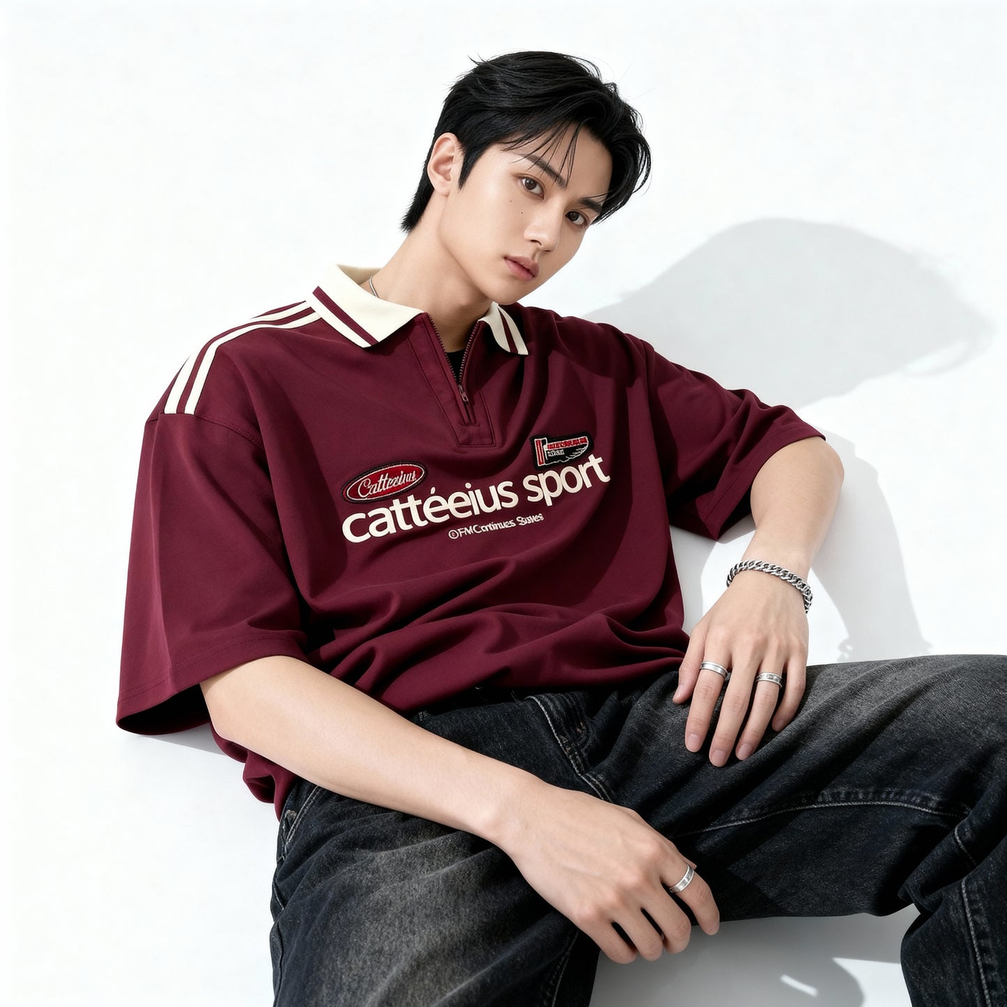 Casual Oversized Sport Polo Shirt