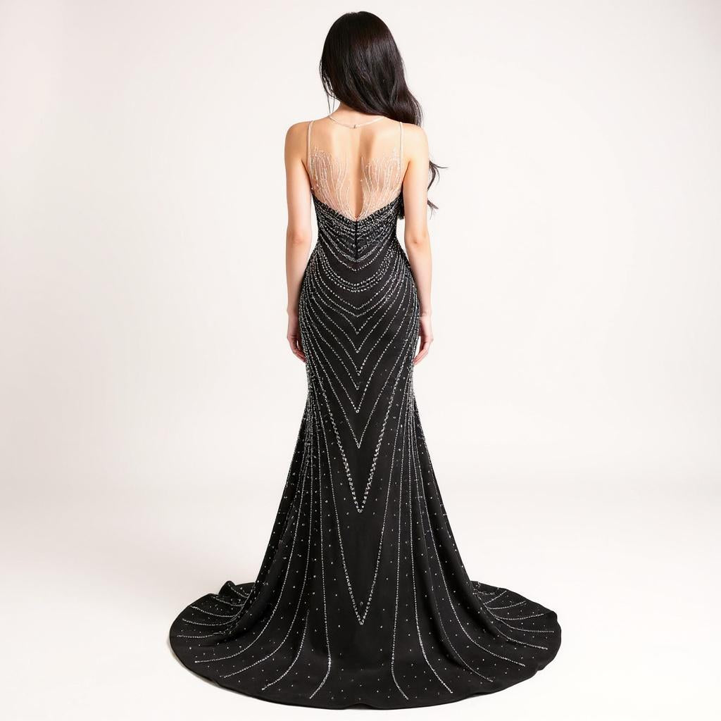 Rhinestone Bodycon Formal Dress