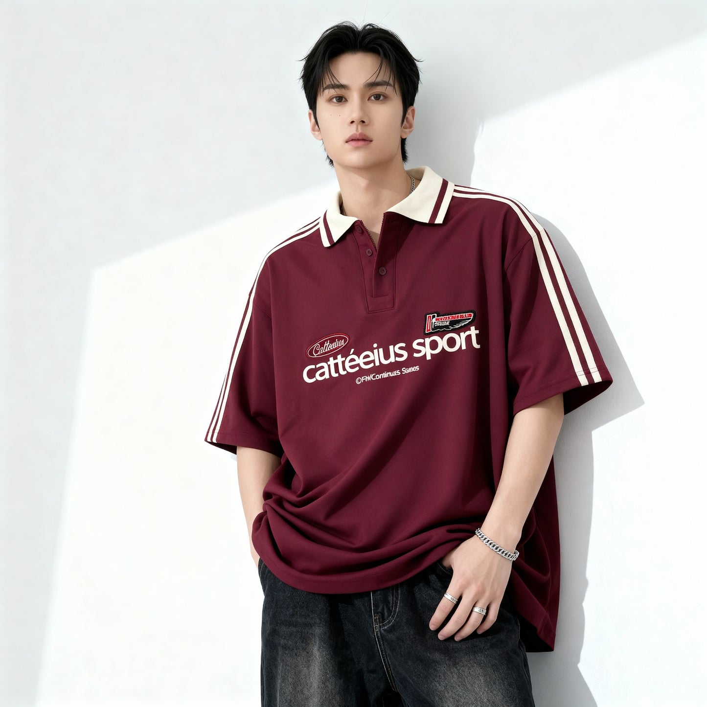 Casual Oversized Sport Polo Shirt