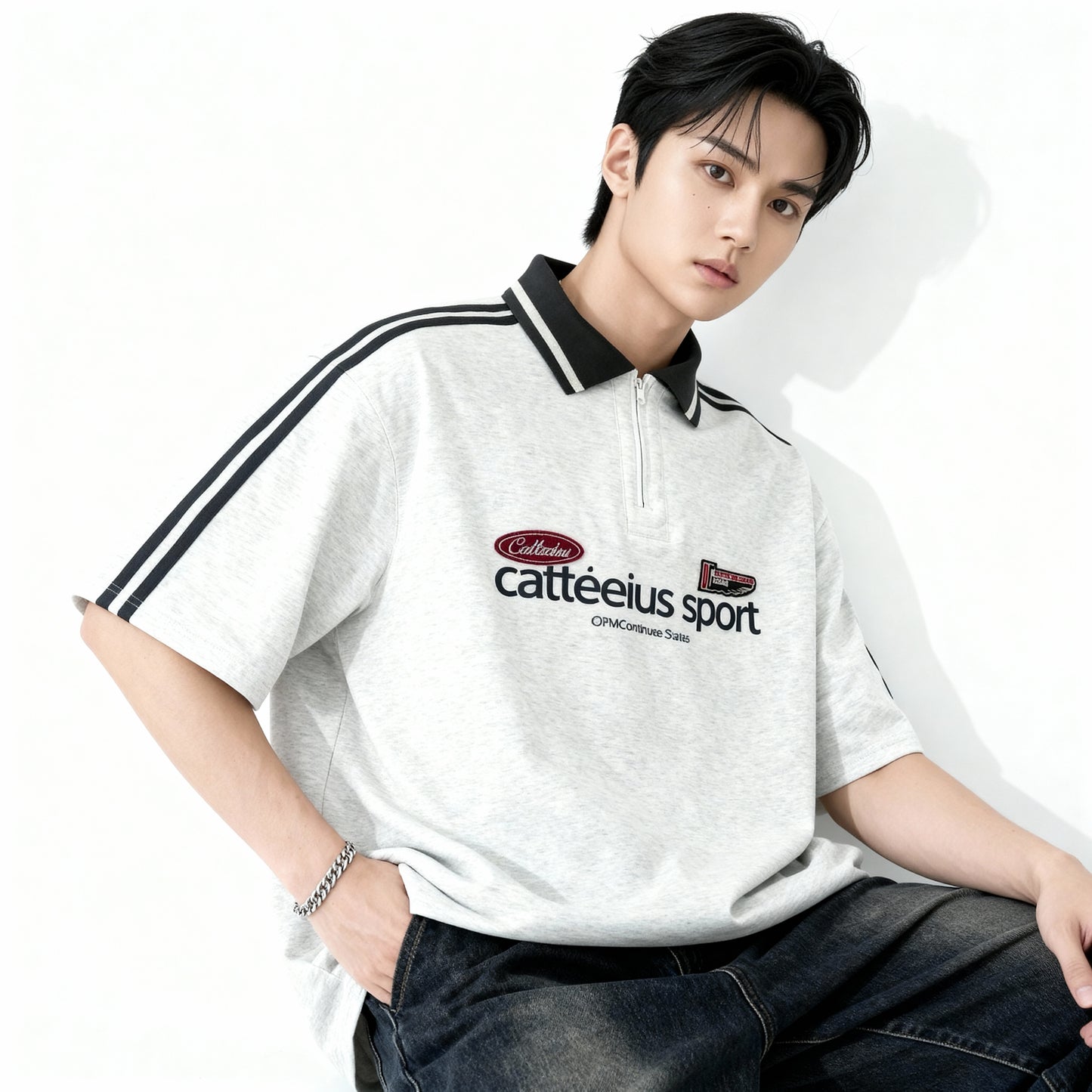 Casual Oversized Sport Polo Shirt